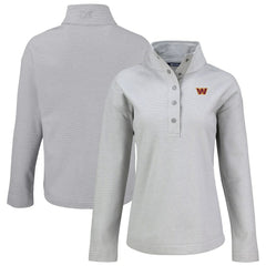 Washington Commanders Cutter & Buck Women's Hunts Point Eco Half-Snap Sweatshirt Gray