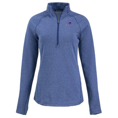 Buffalo Bills Cutter & Buck Women's Peshastin Eco Fleece Recycled Tri-Blend Raglan Half-Zip Jacket Heather Royal