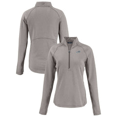 Buffalo Bills Cutter & Buck Women's Peshastin Eco Fleece Recycled Tri-Blend Raglan Half-Zip Jacket Heather Gray