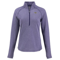 Baltimore Ravens Cutter & Buck Women's Peshastin Eco Fleece Recycled Tri-Blend Raglan Half-Zip Jacket Heather Purple