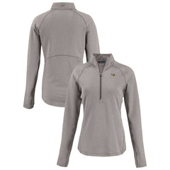 Baltimore Ravens Cutter & Buck Women's Peshastin Eco Fleece Recycled Tri-Blend Raglan Half-Zip Jacket Heather Gray