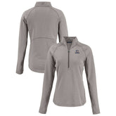 Chicago Bears Cutter & Buck Women's Americana Peshastin Eco Fleece Recycled Tri-Blend Raglan Half-Zip Jacket Heather Gray