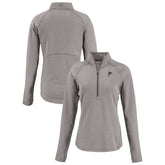 Atlanta Falcons Cutter & Buck Women's Peshastin Eco Fleece Recycled Tri-Blend Raglan Half-Zip Jacket Heather Gray