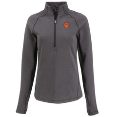 Cincinnati Bengals Cutter & Buck Women's Peshastin Eco Fleece Recycled Tri-Blend Raglan Half-Zip Jacket Heather Black