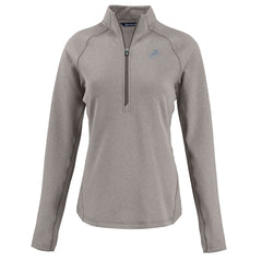 Detroit Lions Cutter & Buck Women's Peshastin Eco Fleece Recycled Tri-Blend Raglan Half-Zip Jacket Heather Gray
