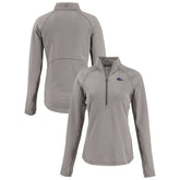 Denver Broncos Cutter & Buck Women's Americana Peshastin Eco Fleece Recycled Tri-Blend Raglan Half-Zip Jacket Heather Gray
