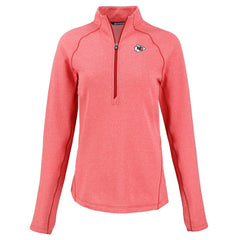 Kansas City Chiefs Cutter & Buck Women's Peshastin Eco Fleece Recycled Tri-Blend Raglan Half-Zip Jacket Heather Red