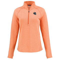 Denver Broncos Cutter & Buck Women's Peshastin Eco Fleece Recycled Tri-Blend Raglan Half-Zip Jacket Heather Orange