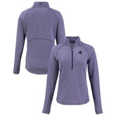 Minnesota Vikings Cutter & Buck Women's Peshastin Eco Fleece Recycled Tri-Blend Raglan Half-Zip Jacket Heather Purple
