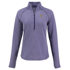 Minnesota Vikings Cutter & Buck Women's Peshastin Eco Fleece Recycled Tri-Blend Raglan Half-Zip Jacket Heather Purple