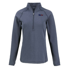 Pittsburgh Steelers Cutter & Buck Women's Americana Peshastin Eco Fleece Recycled Tri-Blend Raglan Half-Zip Jacket Heather Navy