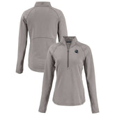 Seattle Seahawks Cutter & Buck Women's Peshastin Eco Fleece Recycled Tri-Blend Raglan Half-Zip Jacket Heather Gray