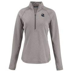 Seattle Seahawks Cutter & Buck Women's Peshastin Eco Fleece Recycled Tri-Blend Raglan Half-Zip Jacket Heather Gray