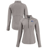 Seattle Seahawks Cutter & Buck Women's Peshastin Eco Fleece Recycled Tri-Blend Raglan Half-Zip Jacket Heather Gray