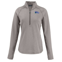 Seattle Seahawks Cutter & Buck Women's Peshastin Eco Fleece Recycled Tri-Blend Raglan Half-Zip Jacket Heather Gray