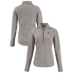 Tampa Bay Buccaneers Cutter & Buck Women's Peshastin Eco Fleece Recycled Tri-Blend Raglan Half-Zip Jacket Heather Gray