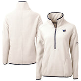 Washington Commanders Cutter & Buck Women's Americana Cascade Eco Sherpa Fleece Half-Zip Jacket Oatmeal
