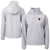 Chicago Bears Cutter & Buck Women's Charter Eco Recycled Half-Zip Hooded Anorak Jacket Gray