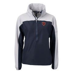 Chicago Bears Cutter & Buck Women's Charter Eco Recycled Half-Zip Hooded Anorak Jacket Navy