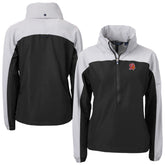 Tampa Bay Buccaneers Cutter & Buck Women's Charter Eco Recycled Half-Zip Hooded Anorak Jacket Black