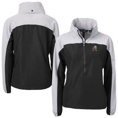 Cleveland Browns Cutter & Buck Women's Charter Eco Recycled Half-Zip Hooded Anorak Jacket Black