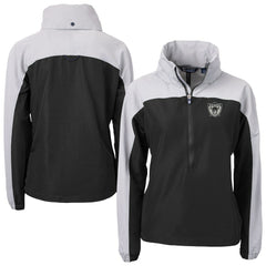 Las Vegas Raiders Cutter & Buck Women's Charter Eco Recycled Half-Zip Hooded Anorak Jacket Black