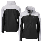 Indianapolis Colts Cutter & Buck Women's Charter Eco Recycled Half-Zip Hooded Anorak Jacket Black