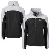 Minnesota Vikings Cutter & Buck Women's Charter Eco Recycled Half-Zip Hooded Anorak Jacket Black