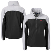 Tampa Bay Buccaneers Cutter & Buck Women's Charter Eco Recycled Half-Zip Hooded Anorak Jacket Black