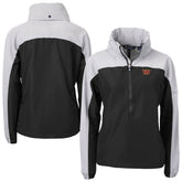 Washington Commanders Cutter & Buck Women's Charter Eco Recycled Half-Zip Hooded Anorak Jacket Black