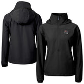 Tampa Bay Buccaneers Cutter & Buck Women's Charter Eco Recycled Half-Zip Hooded Anorak Jacket Black