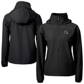 Atlanta Falcons Cutter & Buck Women's Charter Eco Recycled Half-Zip Hooded Anorak Jacket Black