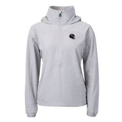 Chicago Bears Cutter & Buck Women's Charter Eco Recycled Half-Zip Hooded Anorak Jacket Gray