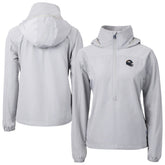 Denver Broncos Cutter & Buck Women's Charter Eco Recycled Half-Zip Hooded Anorak Jacket Gray