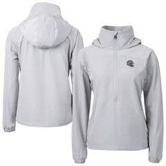 Detroit Lions Cutter & Buck Women's Charter Eco Recycled Half-Zip Hooded Anorak Jacket Gray