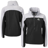 Miami Dolphins Cutter & Buck Women's Charter Eco Recycled Half-Zip Hooded Anorak Jacket Black