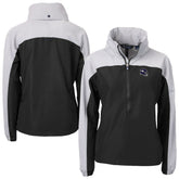 Minnesota Vikings Cutter & Buck Women's Charter Eco Recycled Half-Zip Hooded Anorak Jacket Black