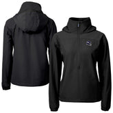 Minnesota Vikings Cutter & Buck Women's Charter Eco Recycled Half-Zip Hooded Anorak Jacket Black