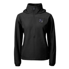 Minnesota Vikings Cutter & Buck Women's Charter Eco Recycled Half-Zip Hooded Anorak Jacket Black
