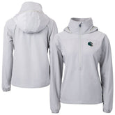 Philadelphia Eagles Cutter & Buck Women's Charter Eco Recycled Half-Zip Hooded Anorak Jacket Gray