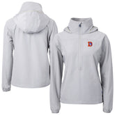 Denver Broncos Cutter & Buck Women's Charter Eco Recycled Half-Zip Hooded Anorak Jacket Gray