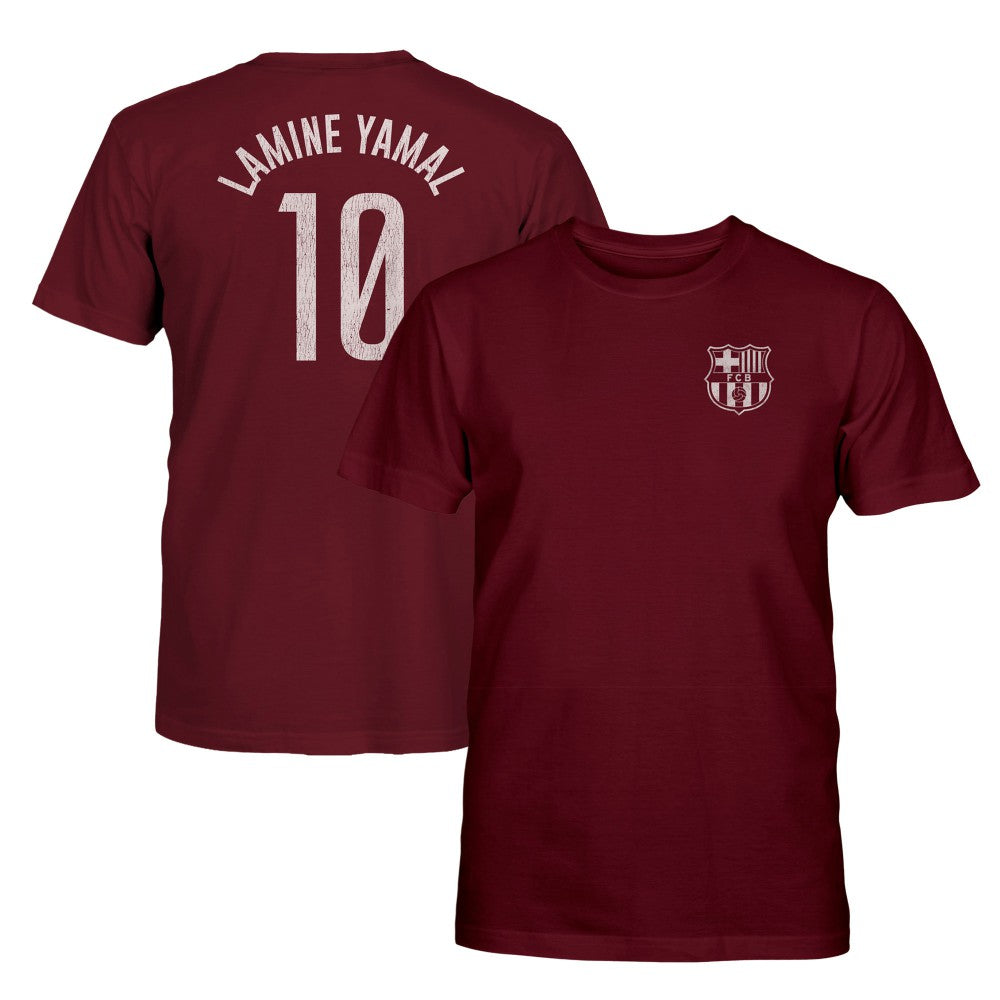 Lamine Yamal Barcelona 1863FC Youth Player Name & Number T-Shirt Maroon shop