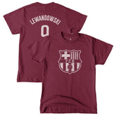 Robert Lewandowski Barcelona 1863FC Youth Player T-Shirt Maroon sale