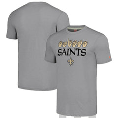 New Orleans Saints Homage Unisex The NFL ASL Collection by Love Sign American Sign Language T-Shirt Grey