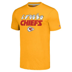 Kansas City Chiefs Homage Unisex The NFL ASL Collection by Love Sign American Sign Language T-Shirt Gold