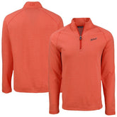 Detroit Tigers Cutter & Buck Peshastin Eco Fleece Recycled Raglan Quarter-Zip Top - Heather Orange Tops