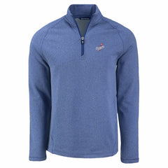 Los Angeles Dodgers Cutter & Buck Peshastin Eco Fleece Recycled Raglan Quarter-Zip Top - Heather Royal Tops