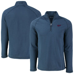 Minnesota Twins Cutter & Buck Peshastin Eco Fleece Recycled Raglan Quarter-Zip Top - Heather Navy Tops