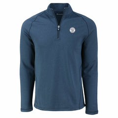 Milwaukee Brewers Cutter & Buck Peshastin Eco Fleece Recycled Raglan Quarter-Zip Top - Heather Navy Tops