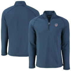 Milwaukee Brewers Cutter & Buck Peshastin Eco Fleece Recycled Raglan Quarter-Zip Top - Heather Navy Tops